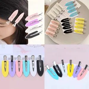 Colorful traceless duckbill hair clips set for fringe and side hair styling in multiple colors