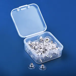 DIY Earring Backs Kit Clear Plastic Silicone Bullet Butterfly Earring Nuts Earnut Replacements For Jewelry Making With Box