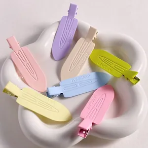Set of colorful macaron-style creaseless duckbill hair clips for women hair styling