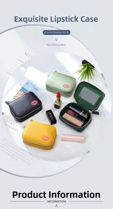 Detailansicht der Mini-Leder-Lippenstifttasche mit integriertem Spiegel und Verschluss