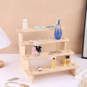 Espositore in legno a 4 livelli per profumi, gioielli e piccoli oggetti da collezione