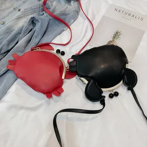 Trendige Umhängetasche in Krabbenform mit Metallverschluss, süßes Tierdesign für Damen