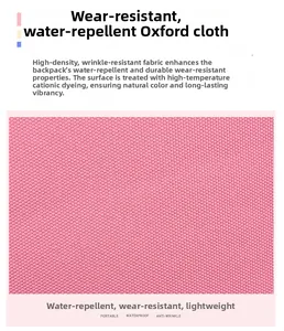 Macro detail of pink water-repellent and wear-resistant Oxford cloth fabric texture