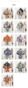 Detailed collage displaying multiple floral print mulberry silk scarves in elegant patterns