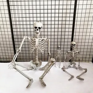Vista dettagliata di scheletri di Halloween regolabili di varie dimensioni su bianco