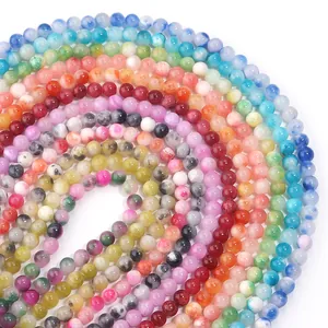 Natürliche Persische Jade Candy Farbe Runde Lose Steinperlen Für DIY Schmuckherstellung Poliert Glatt Gebohrt Steinperlen Für Armband Halskette Zubehör