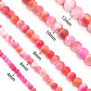 Rosa persische Jade Naturstein Perlen für DIY Schmuck in Größen von 4mm bis 12mm
