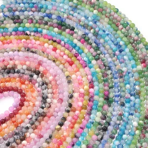 Bunte Persische Jade Natursteinperlen in Bonbonfarben für DIY-Schmuck und Bastelarbeiten