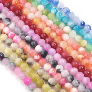 Bunte natürliche Persische Jade Rundperlen für DIY-Schmuckherstellungszubehör