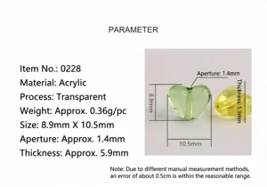 Technische Details zu transparenten herzförmigen Acrylperlen für DIY-Schmuckherstellung