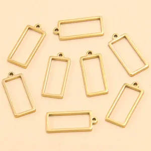 Collection de pendentifs rectangulaires en acier inoxydable doré pour le bijoux DIY