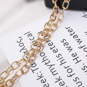 Detailed close-up view of the high-quality polished gold metal chain strap for kids' bags