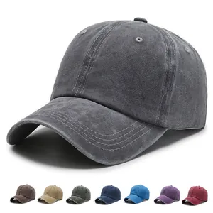 Berretto da Baseball in Cotone Lavato Vintage Regolabile Retrò Distressed Tinta Unita Dad Hat Uomo Donna Casual Tesa Curva
