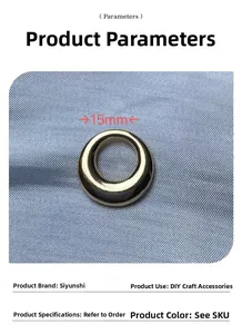 Vue détaillée de l'anneau fermé en cuivre plaqué or 15 mm pour création bijoux