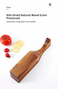 Détail du manche de râpe à fromage en bois d'acacia avec veinage naturel élégant