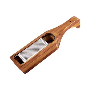 Grattugia per formaggio portatile in legno di acacia con lama in acciaio inox di qualità