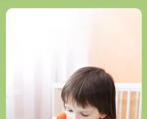 Detail shot of a child playing with educational magnetic number train blocks