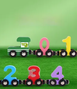 Colorful magnetic number train toy set for toddler early education and color recognition