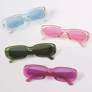 Retro Rectangle Sunglasses Vintage Small Square Frame PC Fashion Eyewear For Women Men Y2K Candy Color Travel