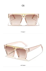 Vorder- und Seitenansicht der champagnerrosa Sonnenbrille mit goldenem Metallsteg