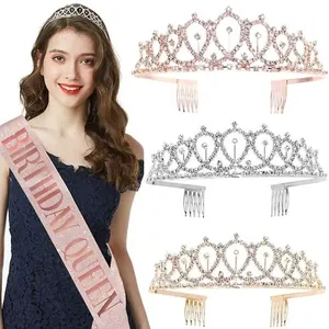 Fashion Women'S Crown Alloy Rhinestones Crown