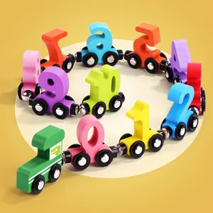 Magnetischer Zahlenzug aus Holz Pädagogisches Spielzeug Frühkindliches Lernen Mathe Zählen Bausteine Für Kinder 0-10 Zug