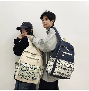 Large capacity casual student backpacks with trendy graffiti pattern and stylish design