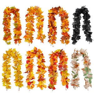 Simulierte Ahornblatt Rebe Girlande für Herbst Halloween Erntedankfest Heim Wandbehang Dekoration Simulierte Pflanzen