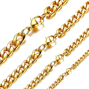 Hip Hop Edelstahl Panzerkette Halskette Für Herren Damen Street Punk Gliederkette Silber Gold Schwarz Schmuck