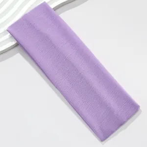 Purple high elasticity sports headband 7cm wide solid color yoga sweatband hair band