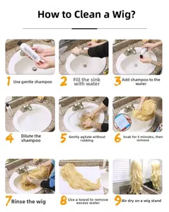 Guide d'instruction détaillé en neuf étapes pour nettoyer les perruques blondes