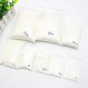 Various sizes of instant artificial snow powder in clear bags for DIY Christmas decor