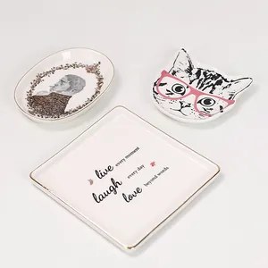 Assiette En Porcelaine Blanche Avec Dessin Animé D'animal Mignon 1 Pièce