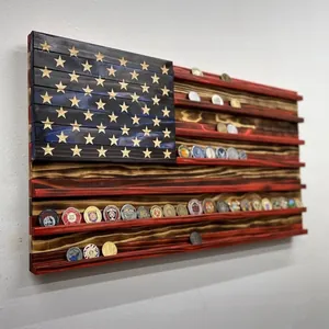 Minimalist National Flag Wood Jewelry Display Wall Art