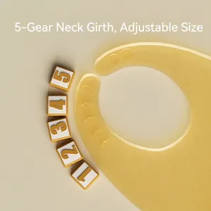 High-quality waterproof silicone baby bib with 5-level adjustable neck circumference