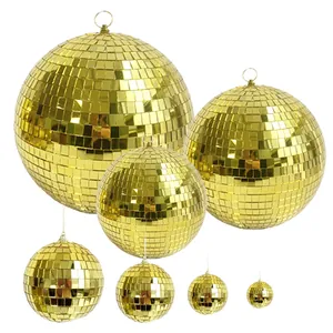 Laitao Gold Glass Mirror Surface Reflective Disco Ball Festival Party Wedding Decoration Disco Christmas Ball