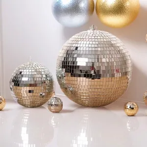 Glass Mirror Surface Reflective Disco Ball Christmas Ball Bar Photography Props Wedding Baking Cake Decoration Ornaments