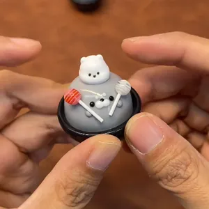 Cute Cartoon Lollipop Little Seal Squishy Toy Hand Painted TPR Decompression Fidget Toy Stress Relief Squeeze Toy For Kids Adults