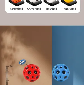 Detailed view of colorful moon stone bouncy balls for wrist exercise and stress relief.