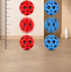 High bounce moon ball toy for children showing vertical rebound height demonstration.