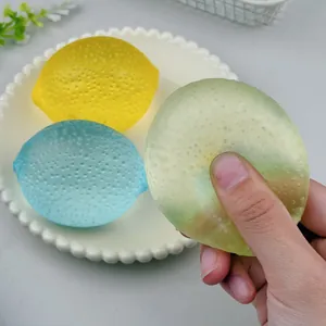 High-quality realistic lemon maltose squeeze toy for stress relief in three vibrant colors