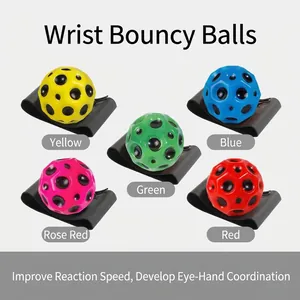 Set di 5 palline rimbalzanti da polso colorate con trama a cratere per bambini