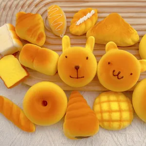 Cute slow rising squishy bread toys collection with croissant toast and animal buns