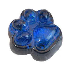 Starry blue glitter cat paw squishy fidget toy for stress relief