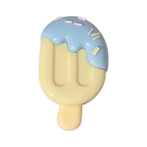 Simulation popsicle squishy toy for stress relief in pastel blue and yellow colors