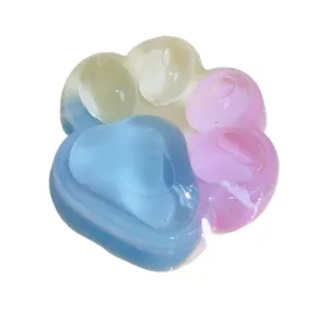 Colorful rainbow cat paw squishy toy for stress relief and sensory play