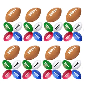 Set of 4cm multi-colored PU foam football stress balls for effective pressure relief