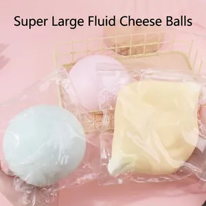 Detail view of colorful oversized slow rebound squishy toys in clear packaging