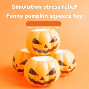 Σετ 4 παιχνιδιών squishy κολοκύθας Halloween με τρομακτικά πρόσωπα για αποβολή άγχους