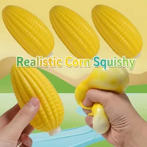 Realistic corn-shaped squeeze fidget toy for stress relief and sensory play for kids